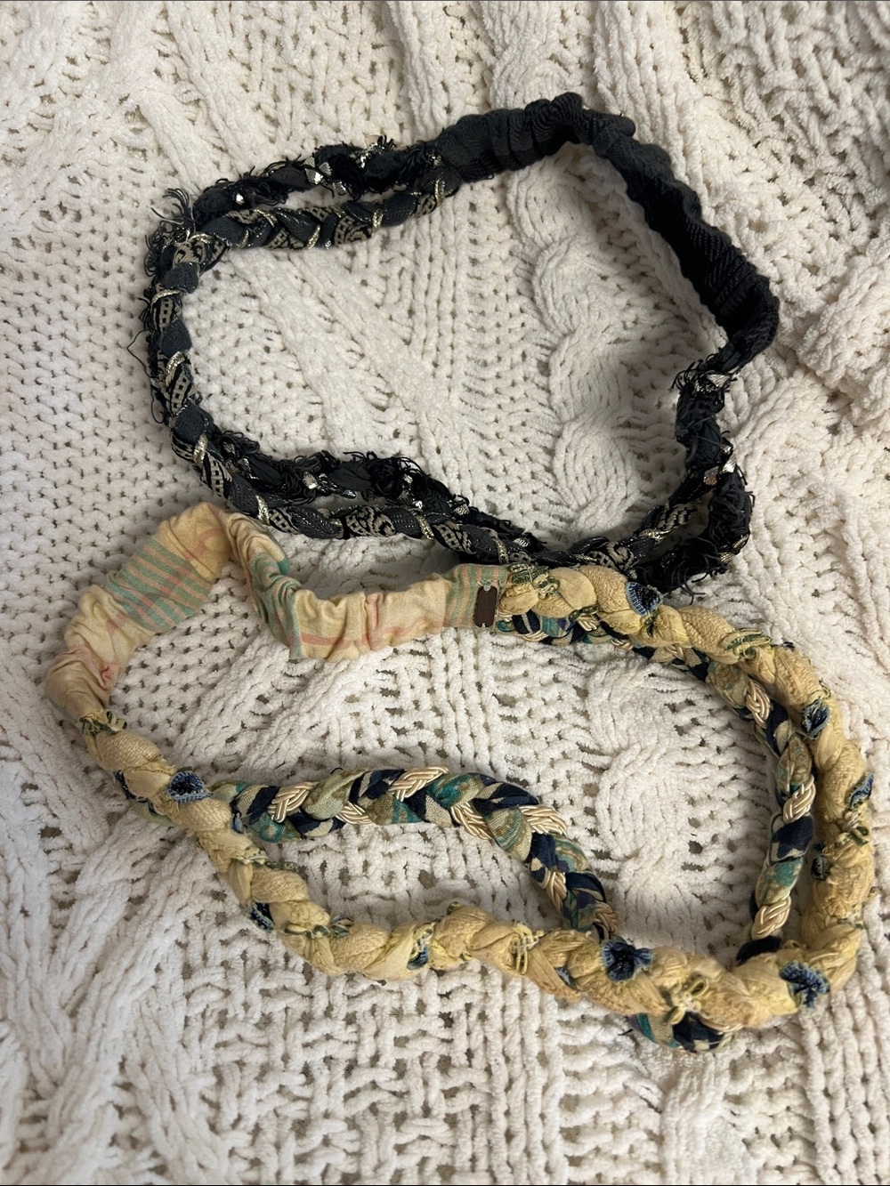 Y2K Free People ✨Braided Fabric Headbands - set of 2